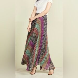 Alice + Olivia Katz Jasmine Print Maxi Pleated Skirt
